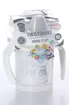 Поильник Twistshake Mini Cup белый бриллиант (с 4 мес), 230 мл