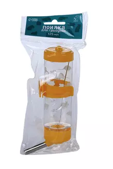 Поилка для грызунов 125 мл, 12,5 Х 4,5 см, микс цветов