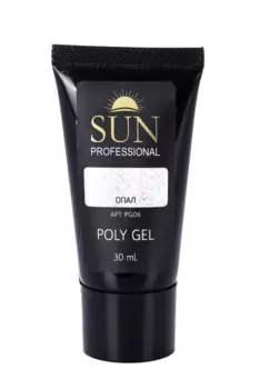 Полигель SUN Professional д/наращивания дизайна и укрепления ногтей PG06 опал 30 мл
