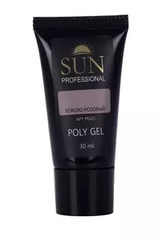 Полигель SUN Professional д/наращивания/дизайна/укрепления ногтей PG05 беж-роз 30 мл
