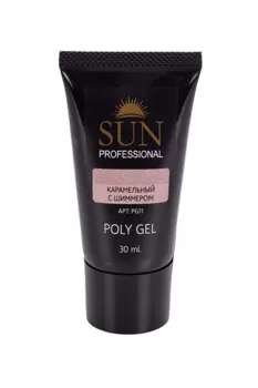 Полигель SUN Professional д/наращивания/дизайна/укрепления ногтей PG11 карам/шиммер 30 мл