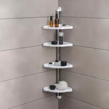 Полка BEROSSI угловая 4-х ярусная Элансия 242498,2 см цвет белый