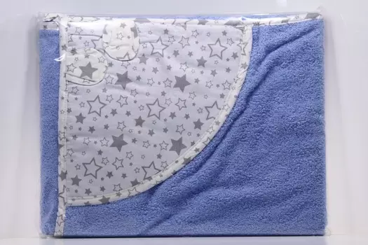 Полотенце АмароБеби детское с уголком Сьют Лав Звездопад сер/голуб