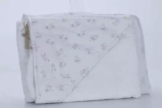 Полотенце BabyBunny детское с уголком M белый 100х100 см