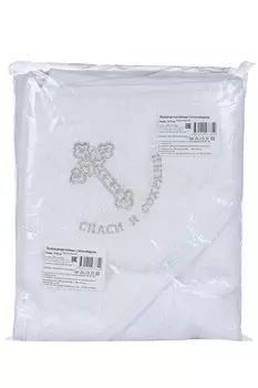 Полотенце махровое детск с уголком-капюшоном Крестильное 75х85 см