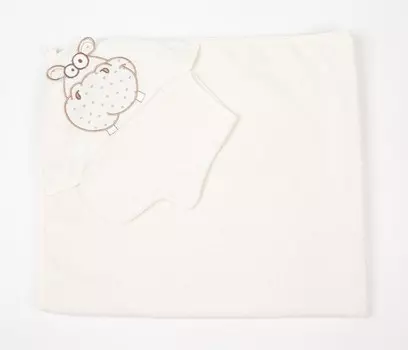 Полотенце-уголок "Бегемот", размер 100х110 см, цвет бежевый