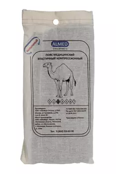 Пояс Almed мед эласт согревающий с шерстью верблюда разъемный р 3