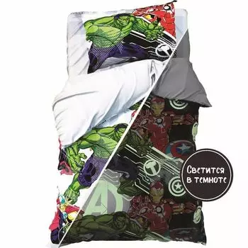 Постельное белье 1,5 сп Neon Series Мстители 143х215 см 150х214 см наволочка 50х70 см 1 шт