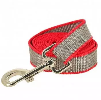 Поводок капрон, усиленный, ширина 25мм, красный 2м