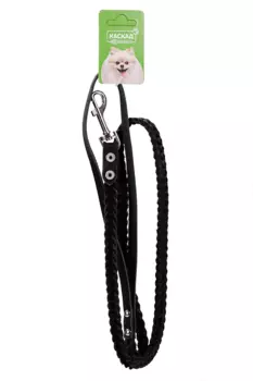 Поводок кожаный плетеный длина 1.25 м. ширина 8 мм