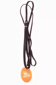 Поводок кожаный тисненый однослойный, 1.4 м х 0,8 см, коричневый