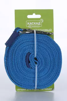 Поводок нейлон с латексной нитью двухсторонний 20ммх5м синий
