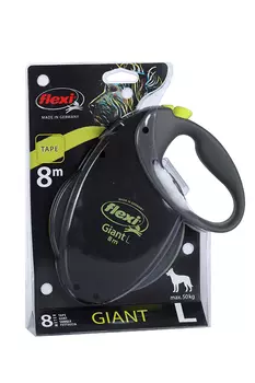 Поводок-рулетка Flexi giant tape L 8 м 50 кг черный с желтым