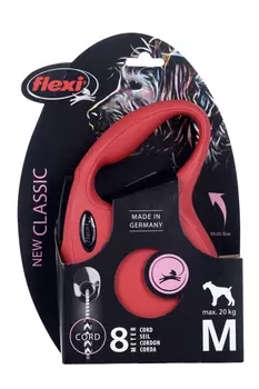 Поводок-рулетка Flexi New Classic д/собак до 20 кг трос M 8 м красный