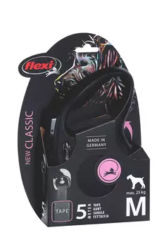 Поводок-рулетка Flexi new classic tape M 5 м до 25 кг черный