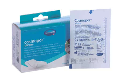 Повязка Cosmopor silicone с контактным слоем из силикона 7.2х5 см, 5 шт