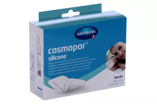 Повязка Cosmopor silicone с контактным слоем из силикона 10х8 см, 5 шт