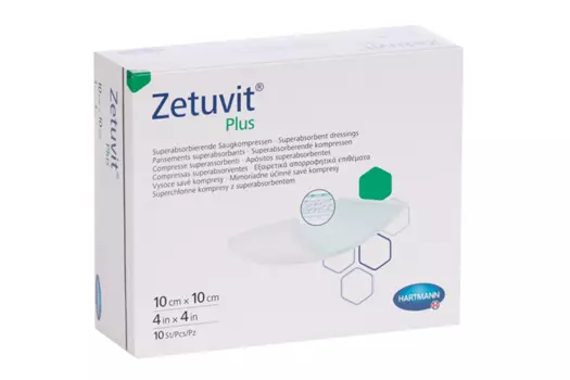 Повязка Zetuvit Plus суперабс стерильная 10х10 см, 10 шт