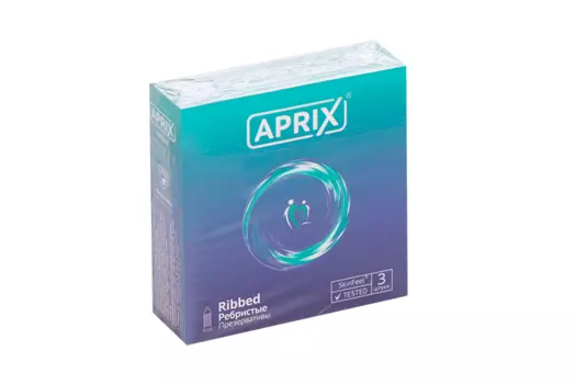 Презервативы Априкс Ribbed Ребристые, 3 шт