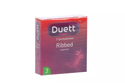 Презервативы Duett Ribbed, 3 шт
