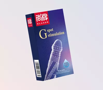 Презервативы Elasun «G-spot stimulation» Всесторонняя посадка 360. Имитация формы головки. Пупырчатые - 10 шт