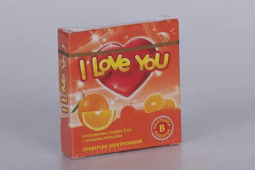Презервативы I Love You с ароматом апельсина, 3 шт