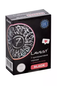 Презервативы Lavest черные с ароматом колы, 7 шт