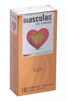 Презервативы Masculan 5 из утонченного латекса золотистые ваниль, 10 шт