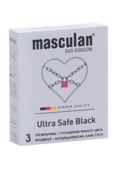 Презервативы Masculan DAS KONDOM Ultra Safe Black, 3 шт