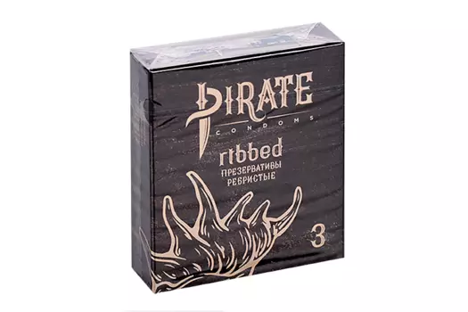 Презервативы Пират ребристые, 3 шт