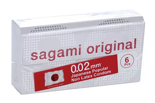 Презервативы Sagami Original 002 мм ультратонкие полиуретановые, 6 шт