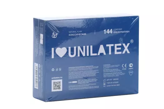 Презервативы Unilatex Natural Plain классические, 144 шт
