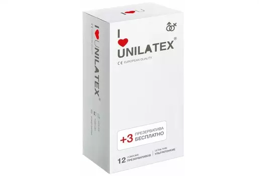 Презервативы Unilatex Ultra Thin ультратонкие, 15 шт