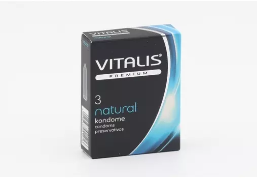 Презервативы Vitalis Premium natural классические ширина 53 мм, 3 шт