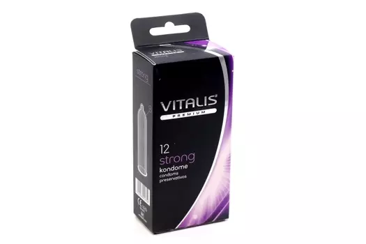 Презервативы Vitalis Premium Strong сверхпрочные ширина 53 мм, 12 шт
