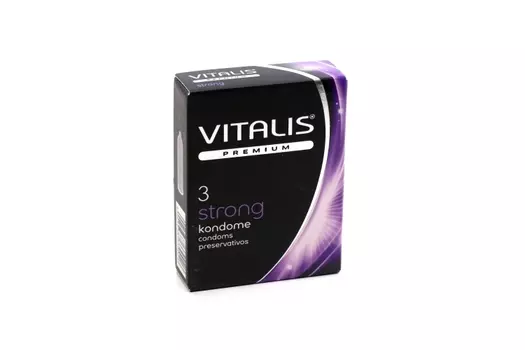 Презервативы Vitalis Premium Strong сверхпрочные ширина 53 мм, 3 шт