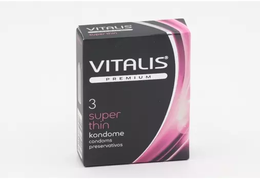 Презервативы Vitalis Premium super thin ширина 53 мм, 3 шт