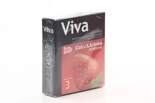 Презервативы Вива ароматизир, 3 шт, цветные