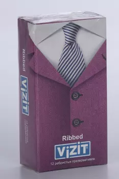 Презервативы Визит ребристые, 12 шт