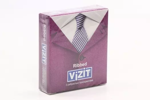 Презервативы Визит ребристые, 3 шт