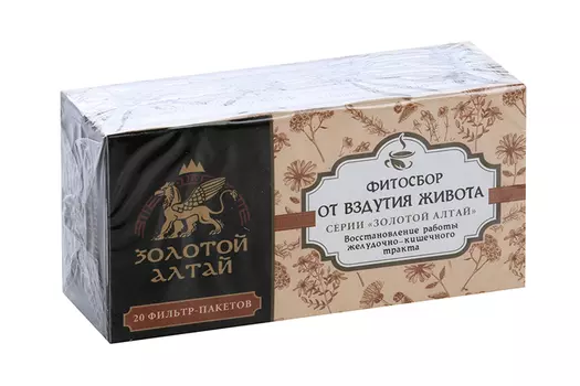 При вздутии живота сбор Золотой Алтай, 1,5 г, 20 шт