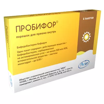 Пробифор 500 млн КОЕ, 0,85 г, 6 шт, порошок для приема внутрь