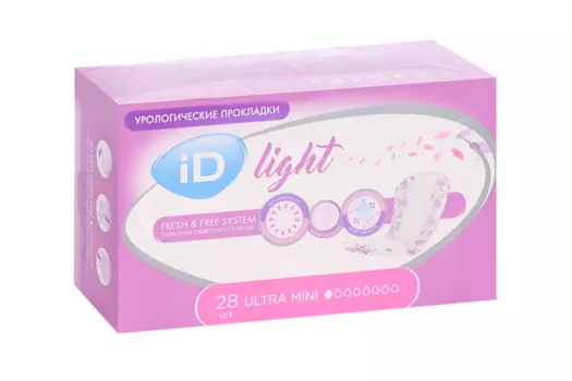 Прокладки АйДи лайт ультра мини урологич, 28 шт