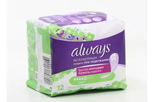 Прокладки Always лайт незаметная защита уролог, 12 шт