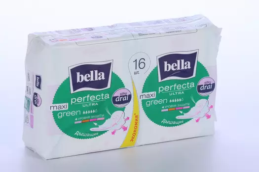 Прокладки Bella Maxi Green гигиенические супертонкие, 16 шт