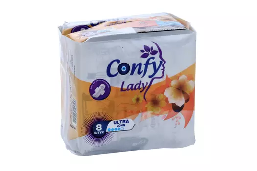 Прокладки Confy Ultra Long гигиенические с крылышками, 8 шт
