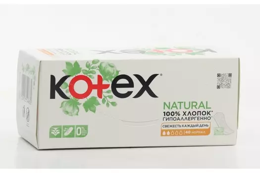 Прокладки Котекс Натурал Нормал ежедневные, 40 шт