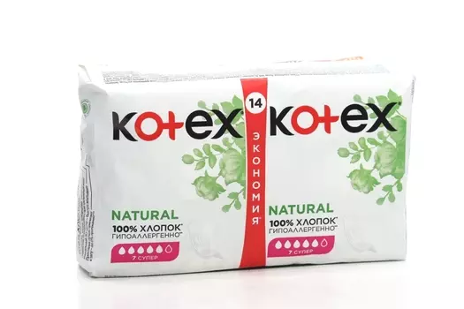 Прокладки Котекс Натурал Супер, 14 шт