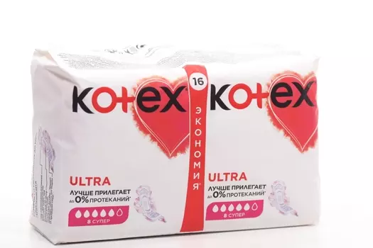 Прокладки Котекс ультра супер поверхн сеточка, 16 шт, 1