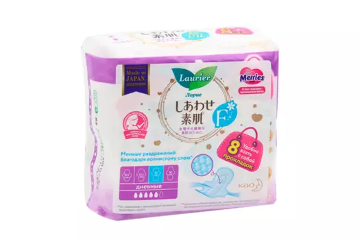 Прокладки Laurier F супертонкие гигиенические с крылышками 25 см дневн жен, 8 шт